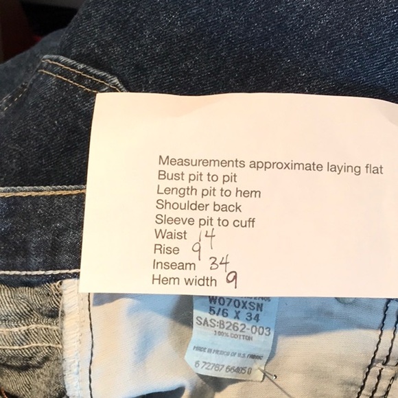 WRANGLER jeans “NWT” Sz 5/6 x 34 Dark blue - Picture 7 of 7